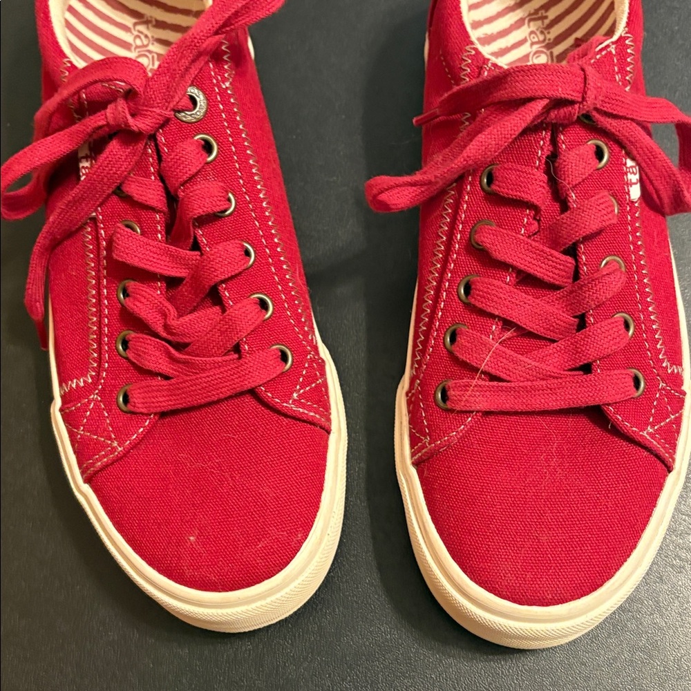Taos Red Canvas Sneakers - Picture 8 of 11